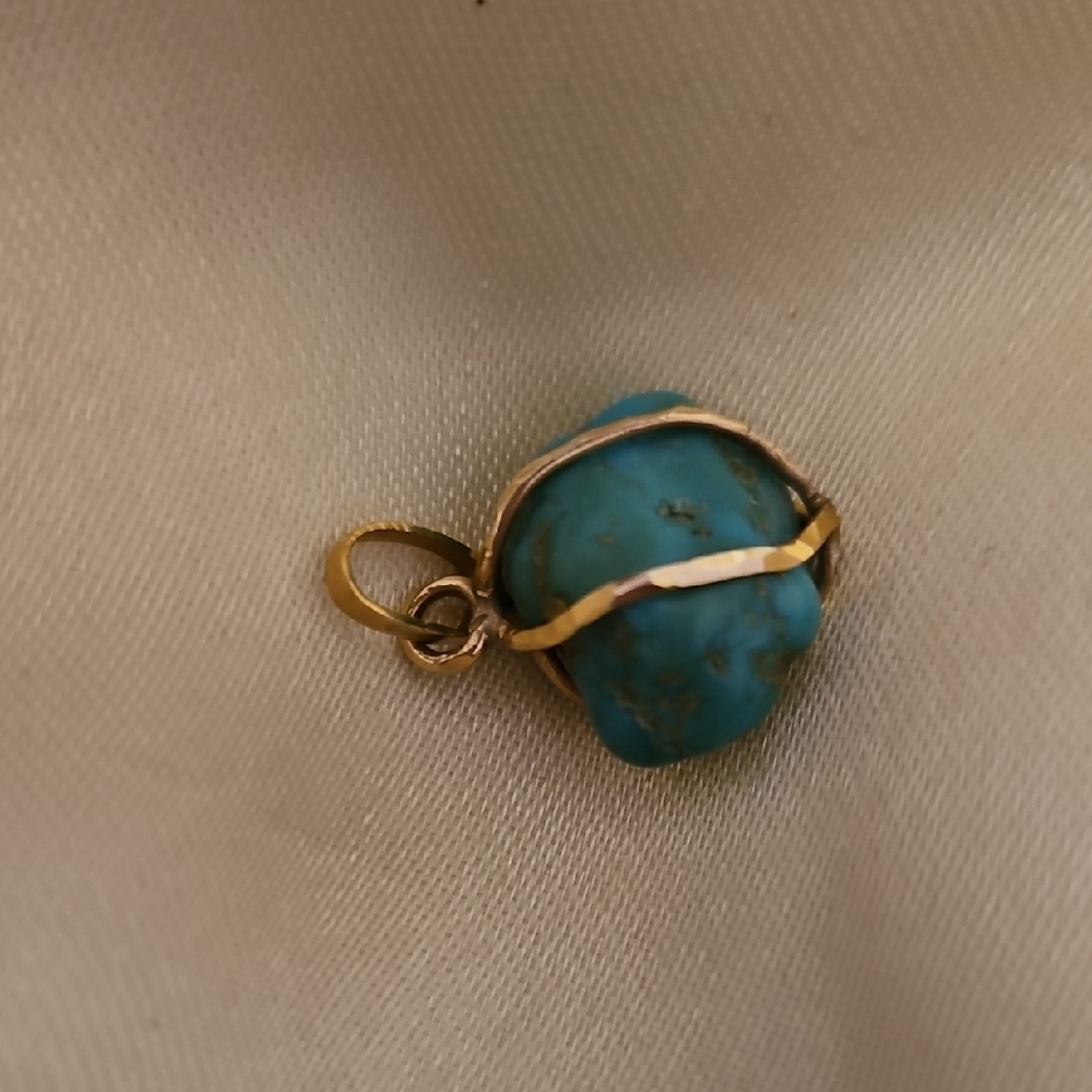 Gold and Turquoise Pendant